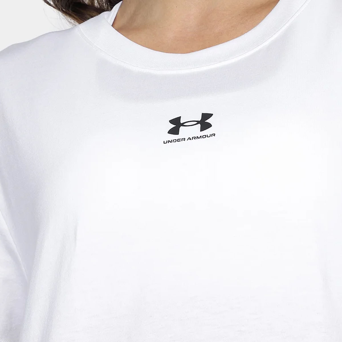 Under Armour Blusa 1383648-WHTBLK F CAMPUS CORE BrancoPreto Algodao -1-